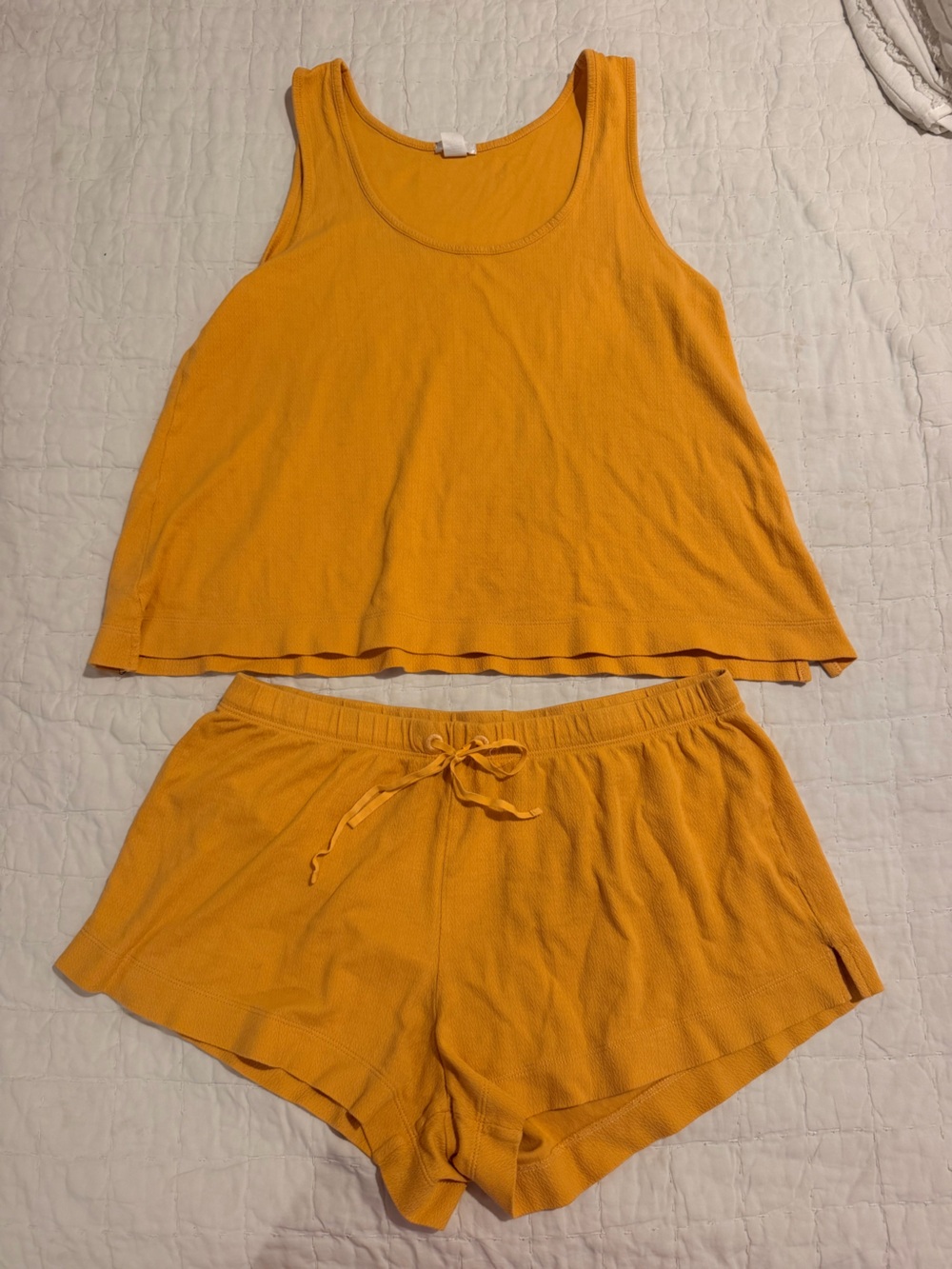 LAKE pajamas orange pointelle set